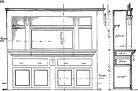 An illustration from Radford's portfolio of details of building construction; a remarkable and unique collection of full-page plates, accurately drawn and reproduced to exact scale. Complete details for every style of interior trim, including special built-in features (1911)