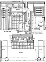 An illustration from Radford's portfolio of details of building construction; a remarkable and unique collection of full-page plates, accurately drawn and reproduced to exact scale. Complete details for every style of interior trim, including special built-in features (1911)