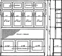 An illustration from Radford's portfolio of details of building construction; a remarkable and unique collection of full-page plates, accurately drawn and reproduced to exact scale. Complete details for every style of interior trim, including special built-in features (1911)