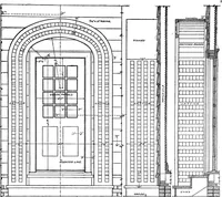 An illustration from Radford's portfolio of details of building construction; a remarkable and unique collection of full-page plates, accurately drawn and reproduced to exact scale. Complete details for every style of interior trim, including special built-in features (1911)