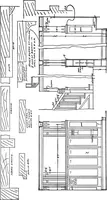 An illustration from Radford's portfolio of details of building construction; a remarkable and unique collection of full-page plates, accurately drawn and reproduced to exact scale. Complete details for every style of interior trim, including special built-in features (1911)