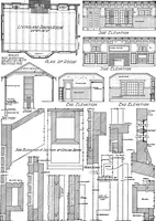 Picture 12 of 434 from Radford's portfolio of details of building construction; a remarkable and unique collection of full-page plates, accurately drawn and reproduced to exact scale. Complete details for every style of interior trim, including special built-in features (1911), leaf 17