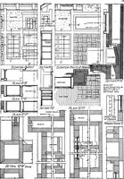 An illustration from Radford's portfolio of details of building construction; a remarkable and unique collection of full-page plates, accurately drawn and reproduced to exact scale. Complete details for every style of interior trim, including special built-in features (1911)