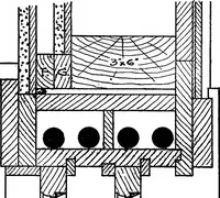 An illustration from Radford's portfolio of details of building construction; a remarkable and unique collection of full-page plates, accurately drawn and reproduced to exact scale. Complete details for every style of interior trim, including special built-in features (1911)