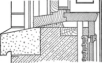 An illustration from Radford's portfolio of details of building construction; a remarkable and unique collection of full-page plates, accurately drawn and reproduced to exact scale. Complete details for every style of interior trim, including special built-in features (1911)