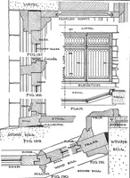 An illustration from Radford's portfolio of details of building construction; a remarkable and unique collection of full-page plates, accurately drawn and reproduced to exact scale. Complete details for every style of interior trim, including special built-in features (1911)
