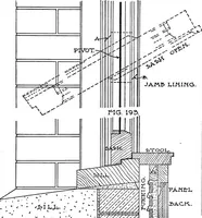 An illustration from Radford's portfolio of details of building construction; a remarkable and unique collection of full-page plates, accurately drawn and reproduced to exact scale. Complete details for every style of interior trim, including special built-in features (1911)