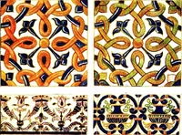 An illustration from Leadless decorative tiles, faience, and mosaic, comprising notes and excerpts on the history, materials, manufacture & use of ornamental flooring tiles, ceramic mosaic, and decorative tiles and faience (1904)
