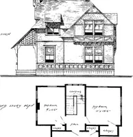 An illustration from American cottages; consisting of fouty-four large quarto plates, containing original designs of medium and low cost cottages, seaside and country houses. Also, a club house, pavilion .. (1883)