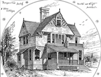 Picture 46 of 108 from American cottages; consisting of fouty-four large quarto plates, containing original designs of medium and low cost cottages, seaside and country houses. Also, a club house, pavilion .. (1883), leaf 42