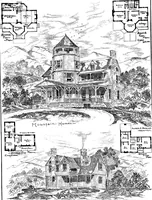 Picture 53 of 108 from American cottages; consisting of fouty-four large quarto plates, containing original designs of medium and low cost cottages, seaside and country houses. Also, a club house, pavilion .. (1883), leaf 50
