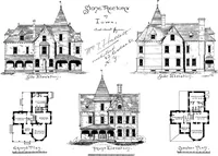 Picture 66 of 108 from American cottages; consisting of fouty-four large quarto plates, containing original designs of medium and low cost cottages, seaside and country houses. Also, a club house, pavilion .. (1883), leaf 64