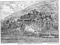Picture 1 of 108 from American cottages; consisting of fouty-four large quarto plates, containing original designs of medium and low cost cottages, seaside and country houses. Also, a club house, pavilion .. (1883), leaf 7