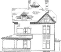 An illustration from American cottages; consisting of fouty-four large quarto plates, containing original designs of medium and low cost cottages, seaside and country houses. Also, a club house, pavilion .. (1883)