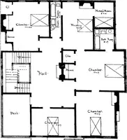 An illustration from American cottages; consisting of fouty-four large quarto plates, containing original designs of medium and low cost cottages, seaside and country houses. Also, a club house, pavilion .. (1883)