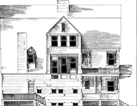 An illustration from American cottages; consisting of fouty-four large quarto plates, containing original designs of medium and low cost cottages, seaside and country houses. Also, a club house, pavilion .. (1883)
