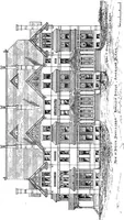 An illustration from American cottages; consisting of fouty-four large quarto plates, containing original designs of medium and low cost cottages, seaside and country houses. Also, a club house, pavilion .. (1883)