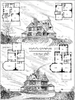 Picture 93 of 108 from American cottages; consisting of fouty-four large quarto plates, containing original designs of medium and low cost cottages, seaside and country houses. Also, a club house, pavilion .. (1883), leaf 88
