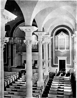 An illustration from American churches ... A series of authoritative articles on designing, planning, heating, ventilating, lighting and general equipment of churches as demonstrated by the best practice in the United States (1915)