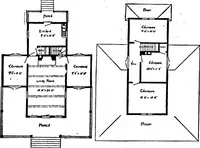 An illustration from Lumberman's house plan book : being a collection of one hundred absolutely new and attractive plans never before published, together with a selection of one hundred of our most popular houses published heretofore ... : 200 house plans (1907)