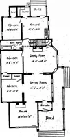 An illustration from Lumberman's house plan book : being a collection of one hundred absolutely new and attractive plans never before published, together with a selection of one hundred of our most popular houses published heretofore ... : 200 house plans (1907)