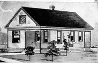 An illustration from Lumberman's house plan book : being a collection of one hundred absolutely new and attractive plans never before published, together with a selection of one hundred of our most popular houses published heretofore ... : 200 house plans (1907)