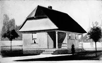 An illustration from Lumberman's house plan book : being a collection of one hundred absolutely new and attractive plans never before published, together with a selection of one hundred of our most popular houses published heretofore ... : 200 house plans (1907)