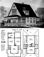 An illustration from Lumberman's house plan book : being a collection of one hundred absolutely new and attractive plans never before published, together with a selection of one hundred of our most popular houses published heretofore ... : 200 house plans (1907)