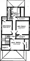 An illustration from Lumberman's house plan book : being a collection of one hundred absolutely new and attractive plans never before published, together with a selection of one hundred of our most popular houses published heretofore ... : 200 house plans (1907)