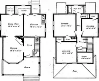 An illustration from Lumberman's house plan book : being a collection of one hundred absolutely new and attractive plans never before published, together with a selection of one hundred of our most popular houses published heretofore ... : 200 house plans (1907)