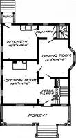 An illustration from Lumberman's house plan book : being a collection of one hundred absolutely new and attractive plans never before published, together with a selection of one hundred of our most popular houses published heretofore ... : 200 house plans (1907)