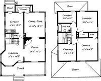 An illustration from Lumberman's house plan book : being a collection of one hundred absolutely new and attractive plans never before published, together with a selection of one hundred of our most popular houses published heretofore ... : 200 house plans (1907)