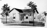 An illustration from Lumberman's house plan book : being a collection of one hundred absolutely new and attractive plans never before published, together with a selection of one hundred of our most popular houses published heretofore ... : 200 house plans (1907)