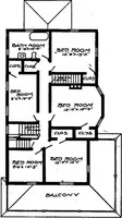 An illustration from Lumberman's house plan book : being a collection of one hundred absolutely new and attractive plans never before published, together with a selection of one hundred of our most popular houses published heretofore ... : 200 house plans (1907)