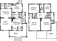 An illustration from Lumberman's house plan book : being a collection of one hundred absolutely new and attractive plans never before published, together with a selection of one hundred of our most popular houses published heretofore ... : 200 house plans (1907)