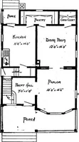 An illustration from Lumberman's house plan book : being a collection of one hundred absolutely new and attractive plans never before published, together with a selection of one hundred of our most popular houses published heretofore ... : 200 house plans (1907)