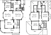 An illustration from Lumberman's house plan book : being a collection of one hundred absolutely new and attractive plans never before published, together with a selection of one hundred of our most popular houses published heretofore ... : 200 house plans (1907)