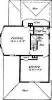 An illustration from Lumberman's house plan book : being a collection of one hundred absolutely new and attractive plans never before published, together with a selection of one hundred of our most popular houses published heretofore ... : 200 house plans (1907)