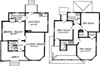 An illustration from Lumberman's house plan book : being a collection of one hundred absolutely new and attractive plans never before published, together with a selection of one hundred of our most popular houses published heretofore ... : 200 house plans (1907)