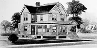 An illustration from Lumberman's house plan book : being a collection of one hundred absolutely new and attractive plans never before published, together with a selection of one hundred of our most popular houses published heretofore ... : 200 house plans (1907)