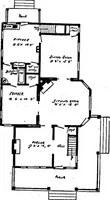 An illustration from Lumberman's house plan book : being a collection of one hundred absolutely new and attractive plans never before published, together with a selection of one hundred of our most popular houses published heretofore ... : 200 house plans (1907)
