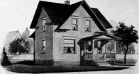 An illustration from Lumberman's house plan book : being a collection of one hundred absolutely new and attractive plans never before published, together with a selection of one hundred of our most popular houses published heretofore ... : 200 house plans (1907)