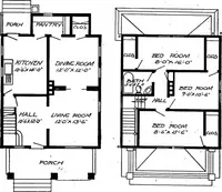 An illustration from Lumberman's house plan book : being a collection of one hundred absolutely new and attractive plans never before published, together with a selection of one hundred of our most popular houses published heretofore ... : 200 house plans (1907)