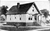 An illustration from Lumberman's house plan book : being a collection of one hundred absolutely new and attractive plans never before published, together with a selection of one hundred of our most popular houses published heretofore ... : 200 house plans (1907)
