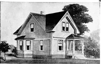 An illustration from Lumberman's house plan book : being a collection of one hundred absolutely new and attractive plans never before published, together with a selection of one hundred of our most popular houses published heretofore ... : 200 house plans (1907)