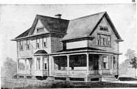 An illustration from Lumberman's house plan book : being a collection of one hundred absolutely new and attractive plans never before published, together with a selection of one hundred of our most popular houses published heretofore ... : 200 house plans (1907)