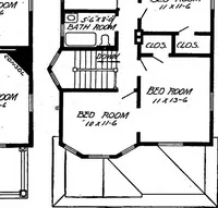 An illustration from Lumberman's house plan book : being a collection of one hundred absolutely new and attractive plans never before published, together with a selection of one hundred of our most popular houses published heretofore ... : 200 house plans (1907)