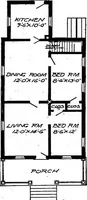 An illustration from Lumberman's house plan book : being a collection of one hundred absolutely new and attractive plans never before published, together with a selection of one hundred of our most popular houses published heretofore ... : 200 house plans (1907)