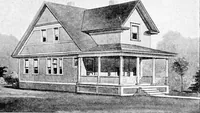 An illustration from Lumberman's house plan book : being a collection of one hundred absolutely new and attractive plans never before published, together with a selection of one hundred of our most popular houses published heretofore ... : 200 house plans (1907)