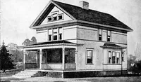 An illustration from Lumberman's house plan book : being a collection of one hundred absolutely new and attractive plans never before published, together with a selection of one hundred of our most popular houses published heretofore ... : 200 house plans (1907)